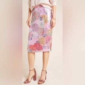 NWT ANTROPOLOGIE Paillette Pencil Skirt size 10  16.5" waist
